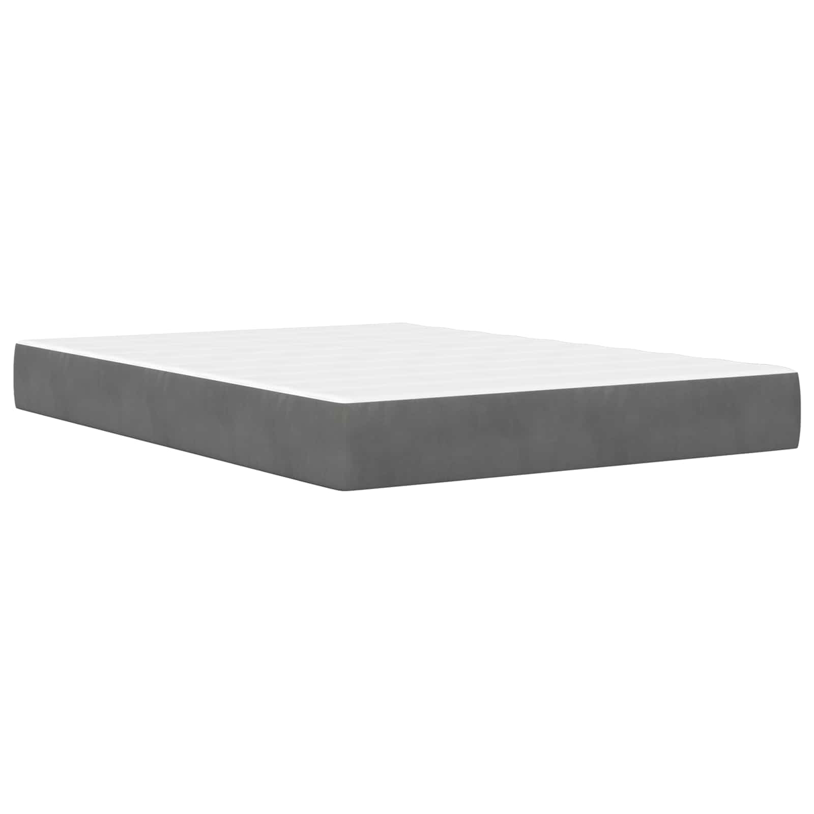vidaXL Bedframe met matras met matras Donkergrijs 137 x 190 cm Fluweel