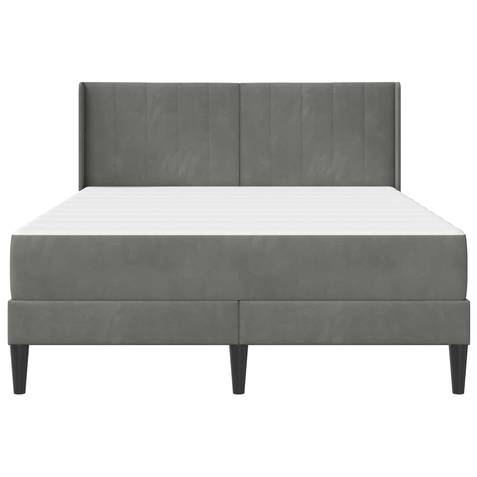 vidaXL Bedframe met matras met matras Donkergrijs 137 x 190 cm Fluweel