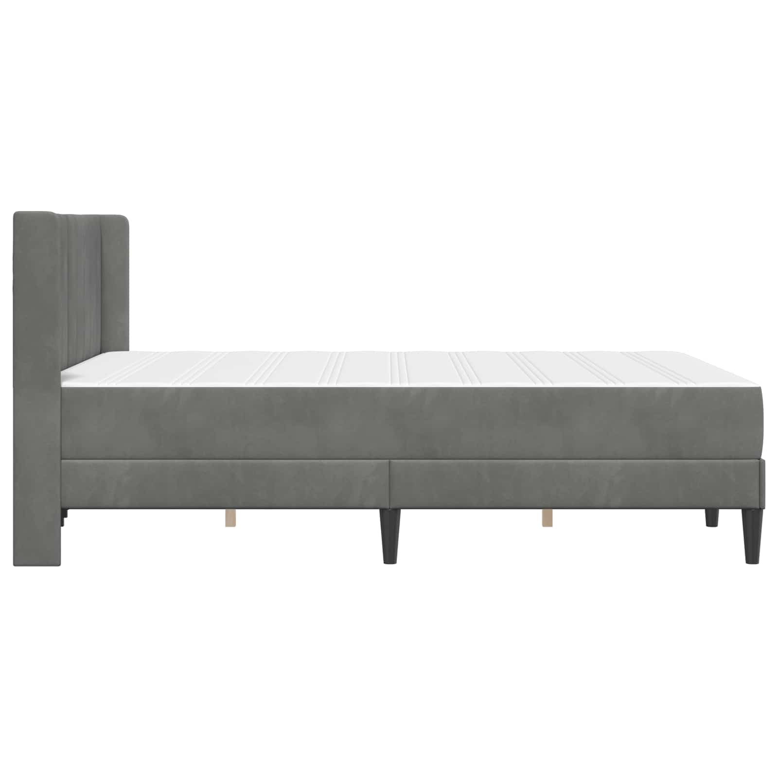 vidaXL Bedframe met matras met matras Donkergrijs 137 x 190 cm Fluweel