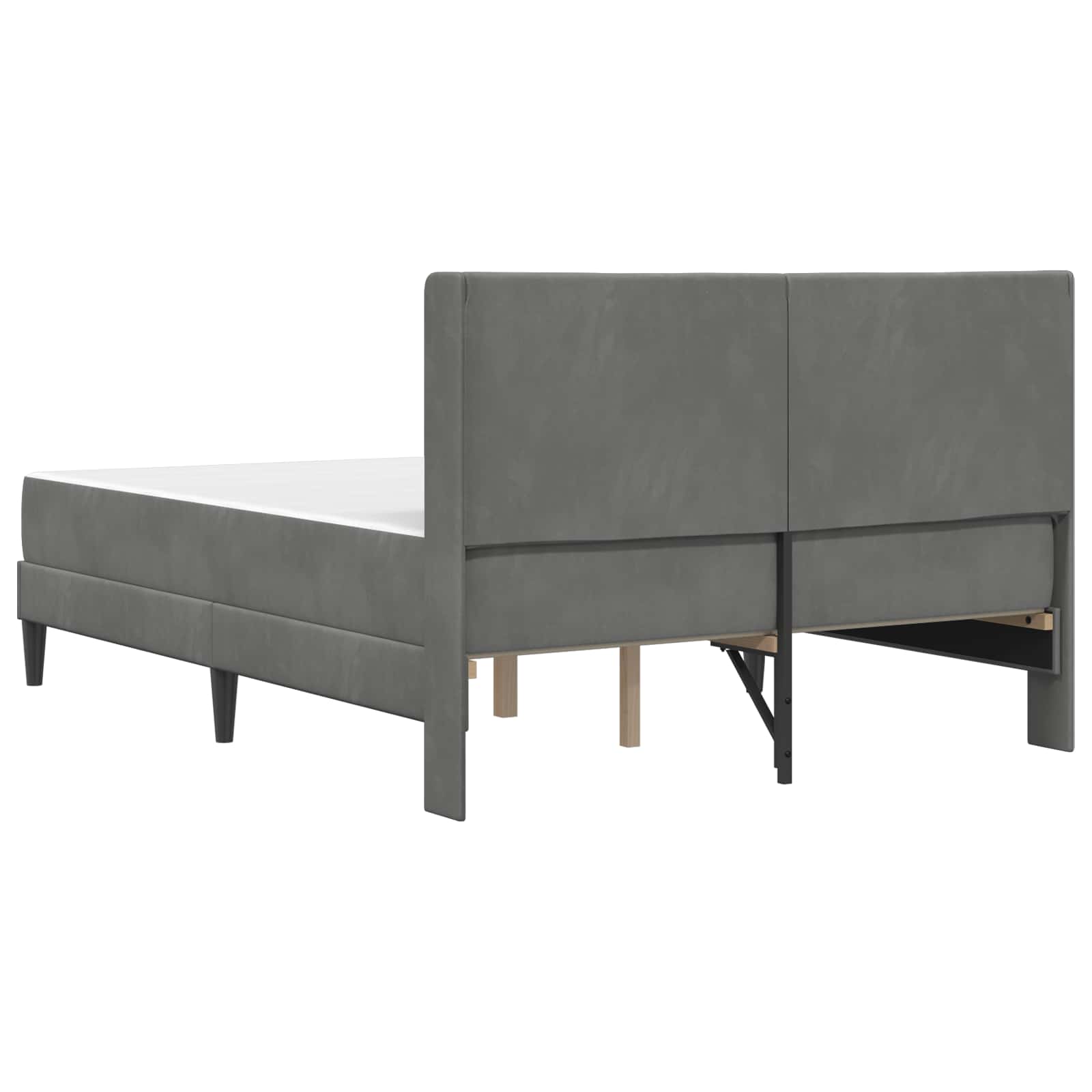 vidaXL Bedframe met matras met matras Donkergrijs 137 x 190 cm Fluweel