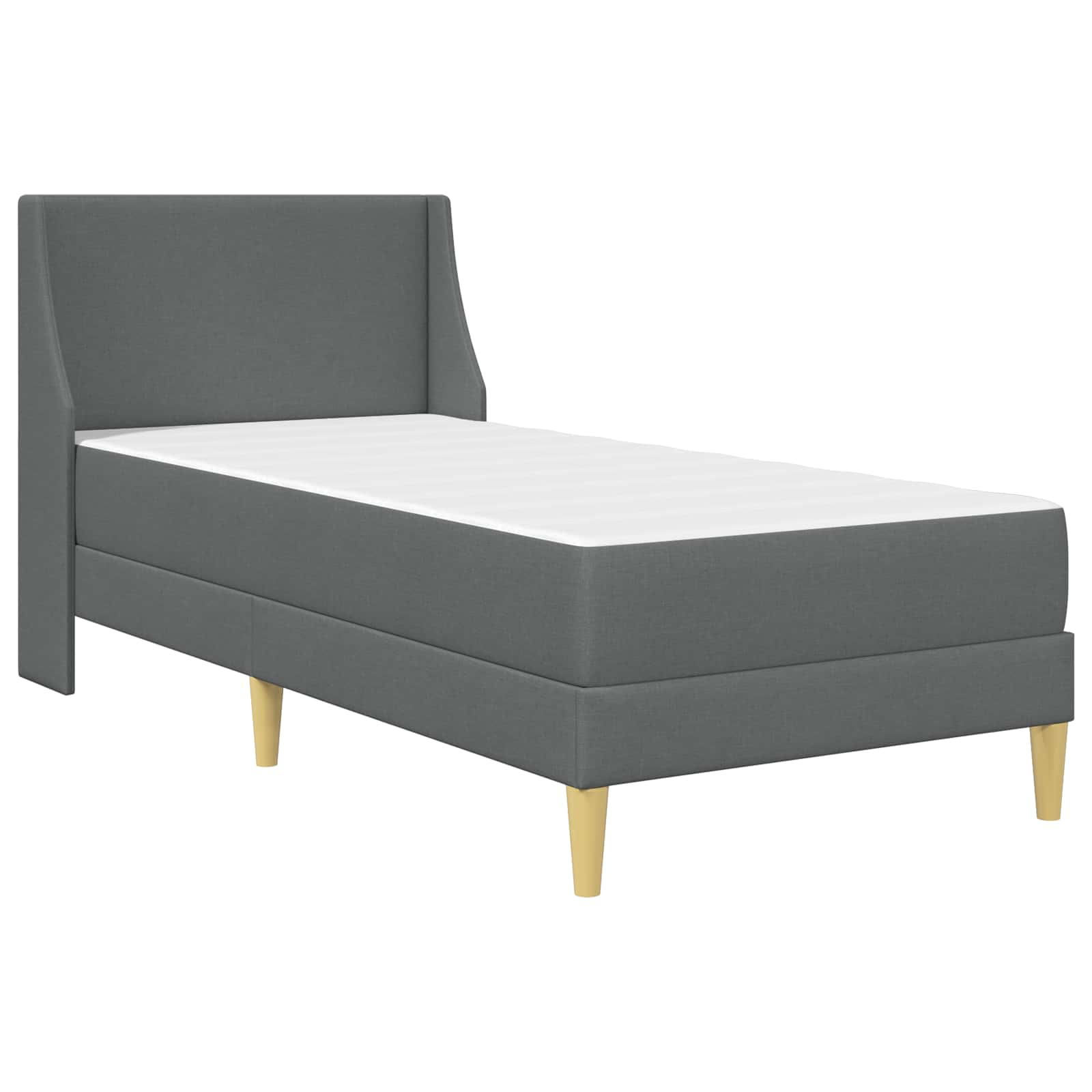 vidaXL Bedframe met matras Wandgemonteerd 2 pcs Donkergrijs Stof