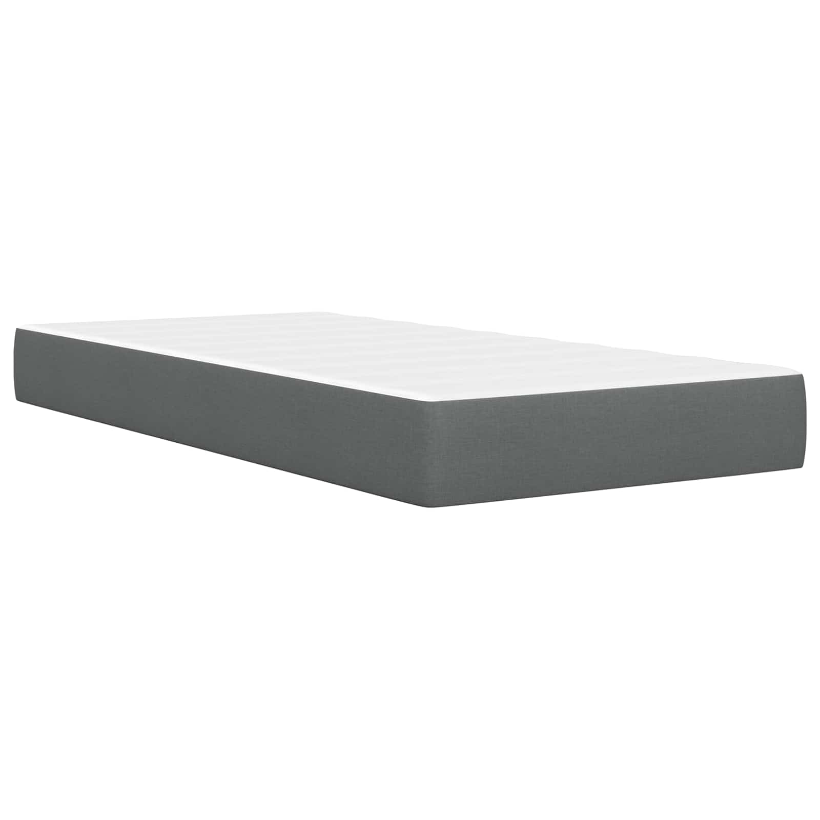vidaXL Bedframe met matras Wandgemonteerd 2 pcs Donkergrijs Stof