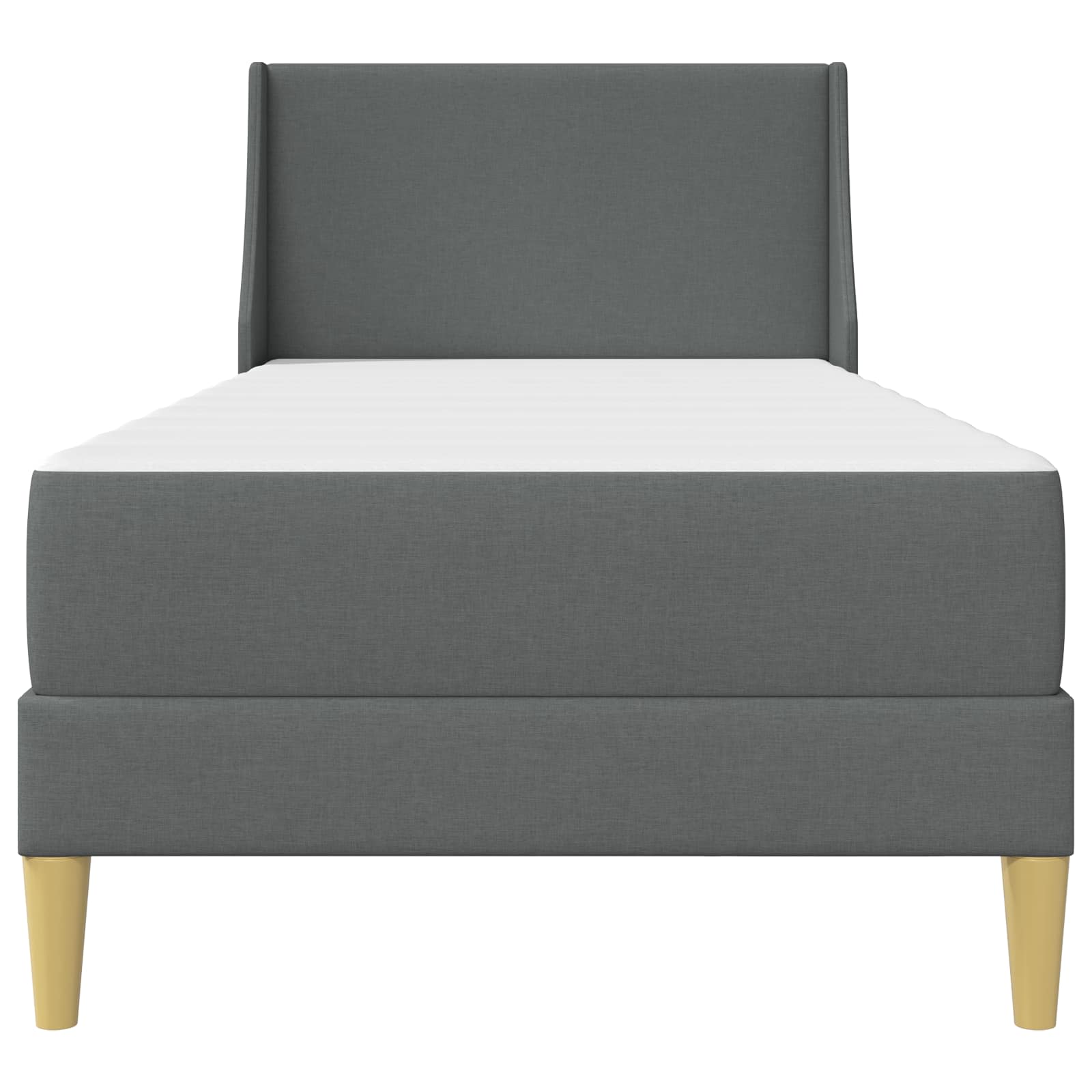 vidaXL Bedframe met matras Wandgemonteerd 2 pcs Donkergrijs Stof