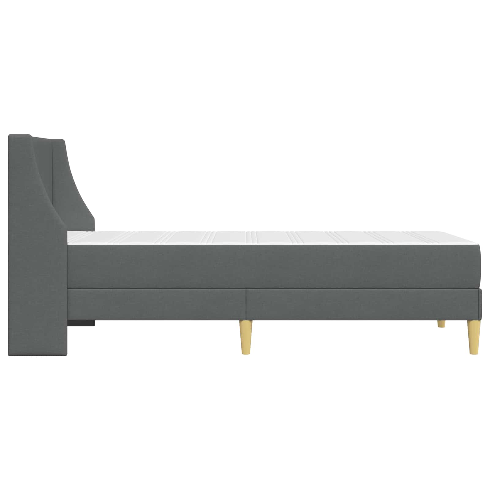 vidaXL Bedframe met matras Wandgemonteerd 2 pcs Donkergrijs Stof