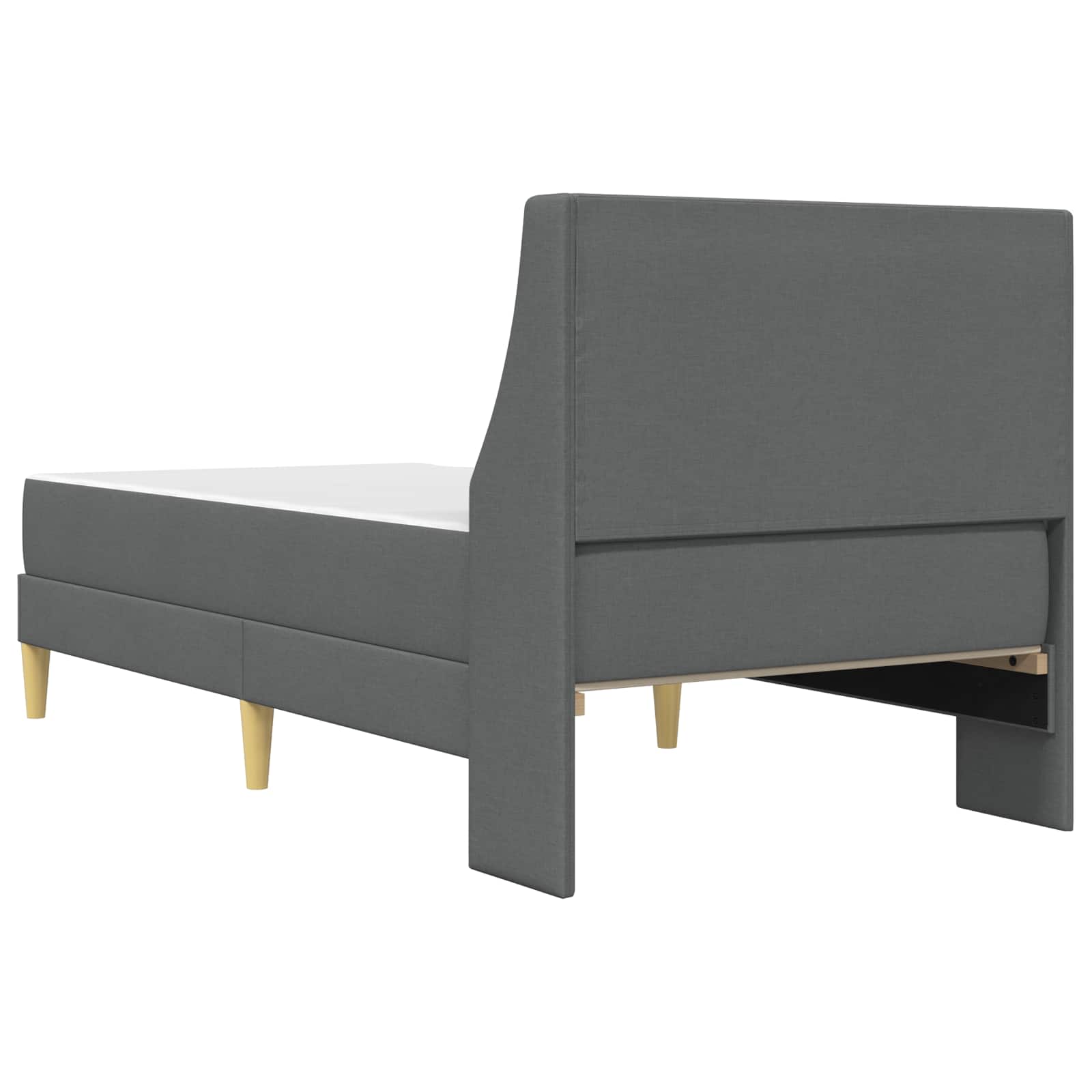 vidaXL Bedframe met matras Wandgemonteerd 2 pcs Donkergrijs Stof