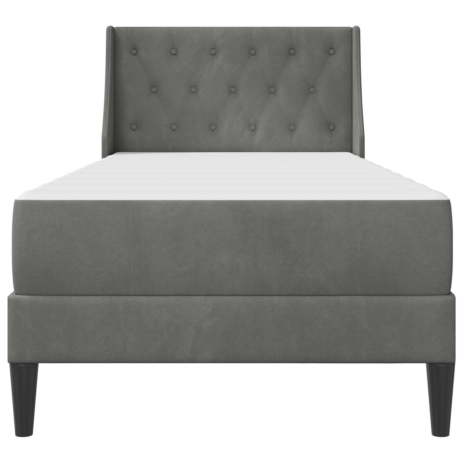 vidaXL Bedframe met matras met matras 2 pcs Donkergrijs Fluweel