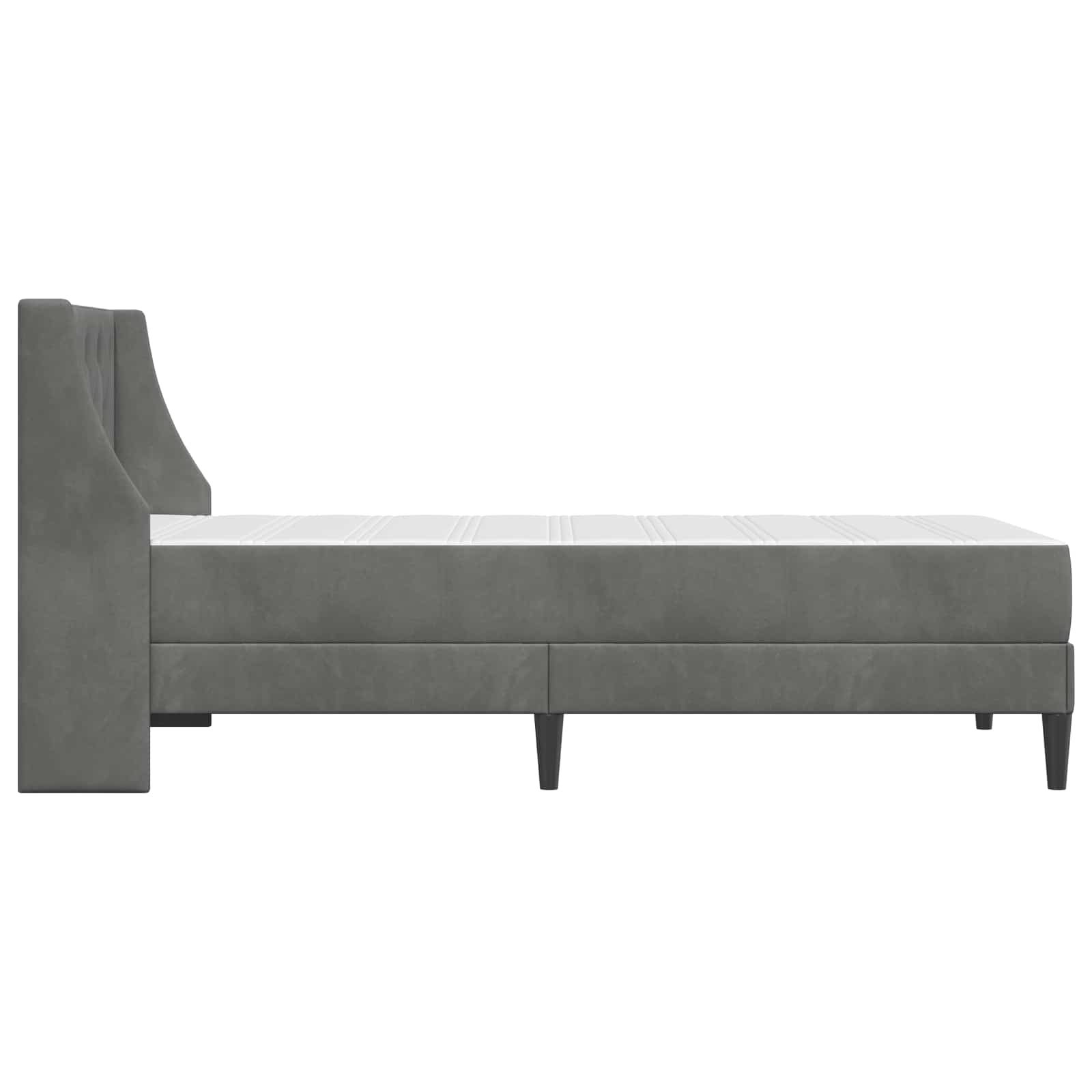 vidaXL Bedframe met matras met matras 2 pcs Donkergrijs Fluweel
