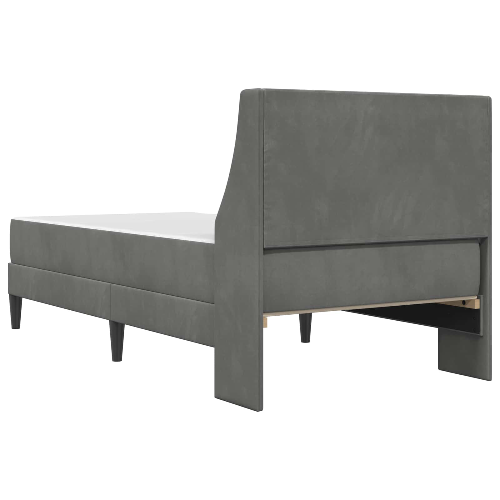 vidaXL Bedframe met matras met matras 2 pcs Donkergrijs Fluweel