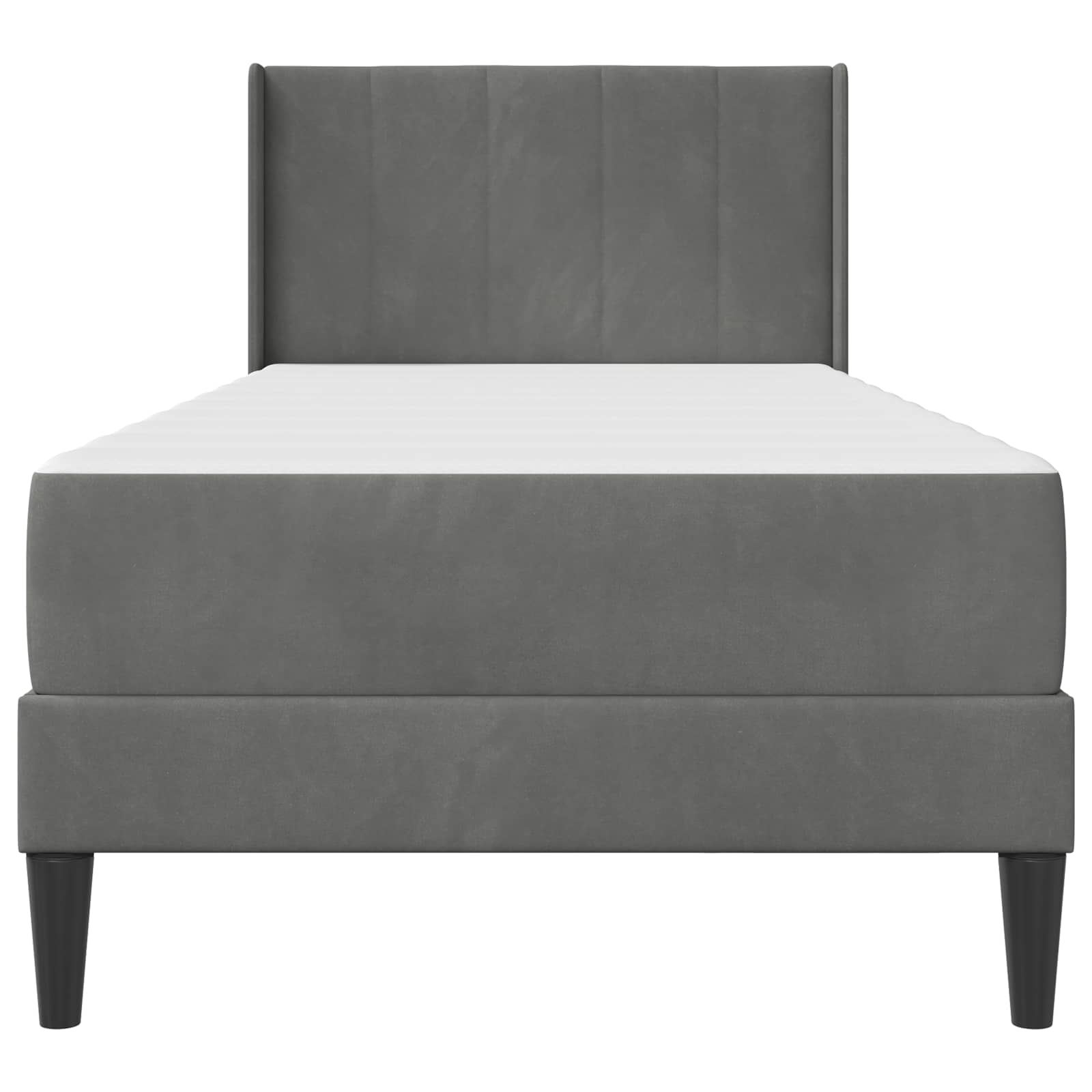 vidaXL Bedframe met matras 2 pcs Donkergrijs 90 x 200 cm Fluweel