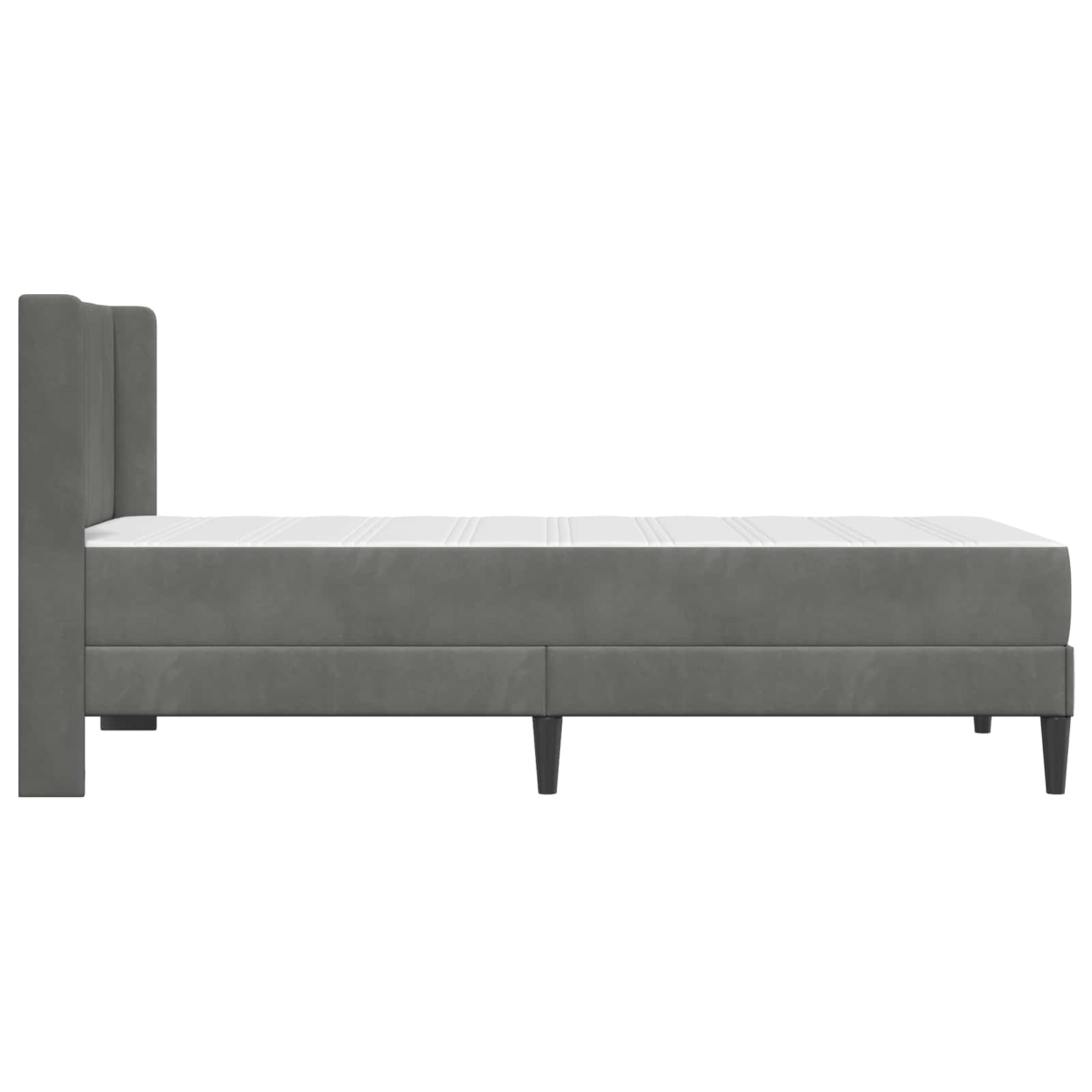 vidaXL Bedframe met matras 2 pcs Donkergrijs 90 x 200 cm Fluweel