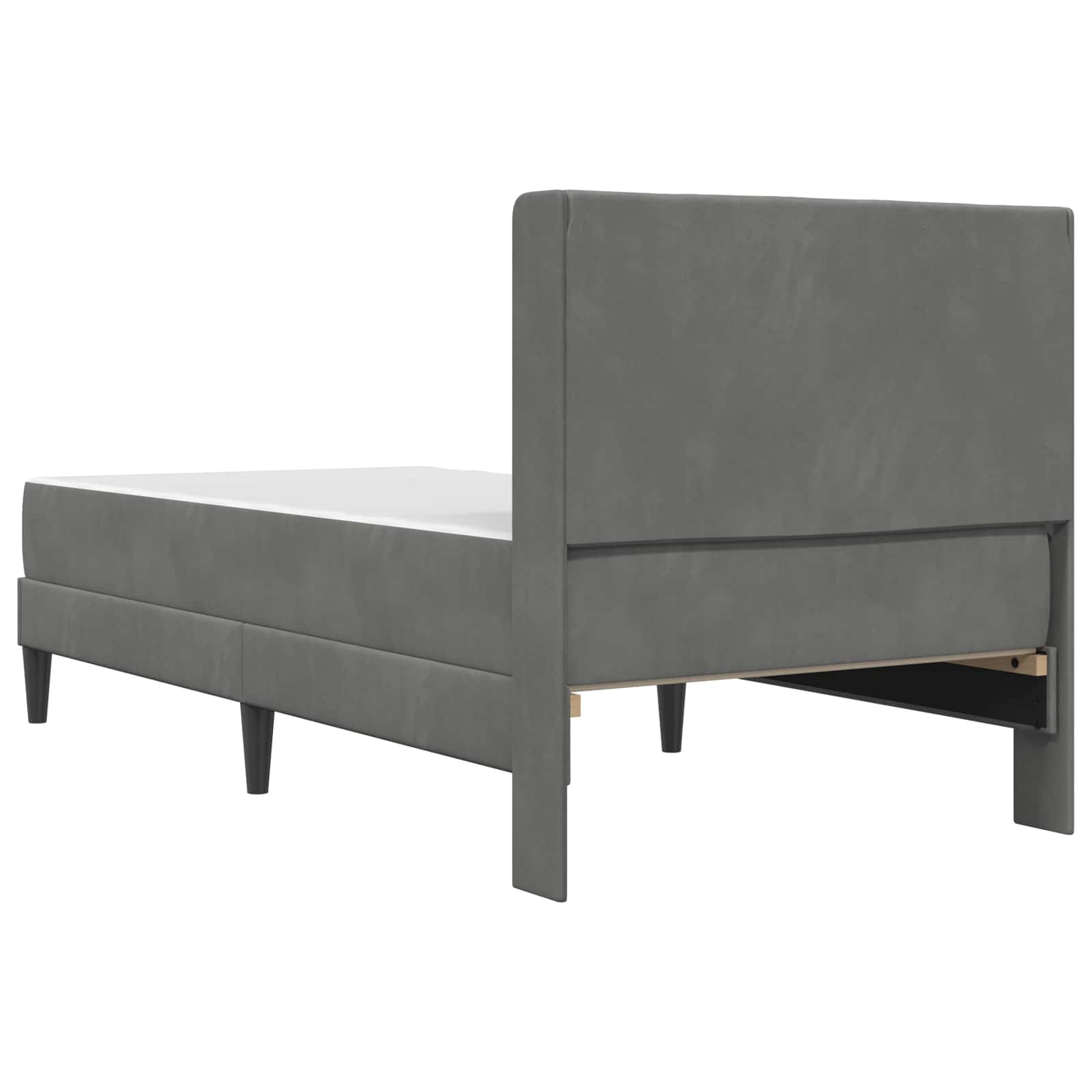 vidaXL Bedframe met matras 2 pcs Donkergrijs 90 x 200 cm Fluweel