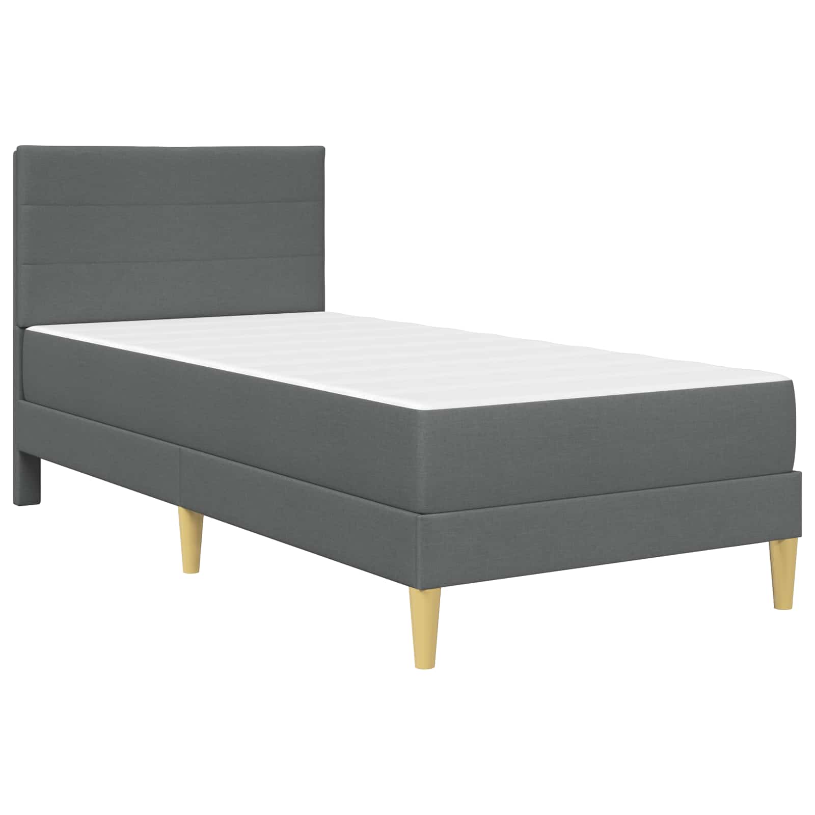 vidaXL Bedframe met matras 2 pcs Donkergrijs 90 x 190 cm Stof