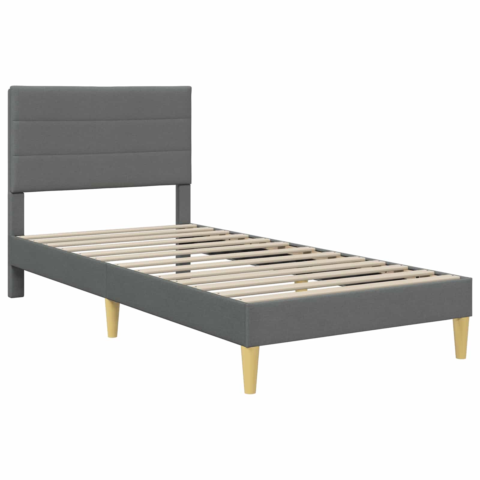 vidaXL Bedframe met matras 2 pcs Donkergrijs 90 x 190 cm Stof