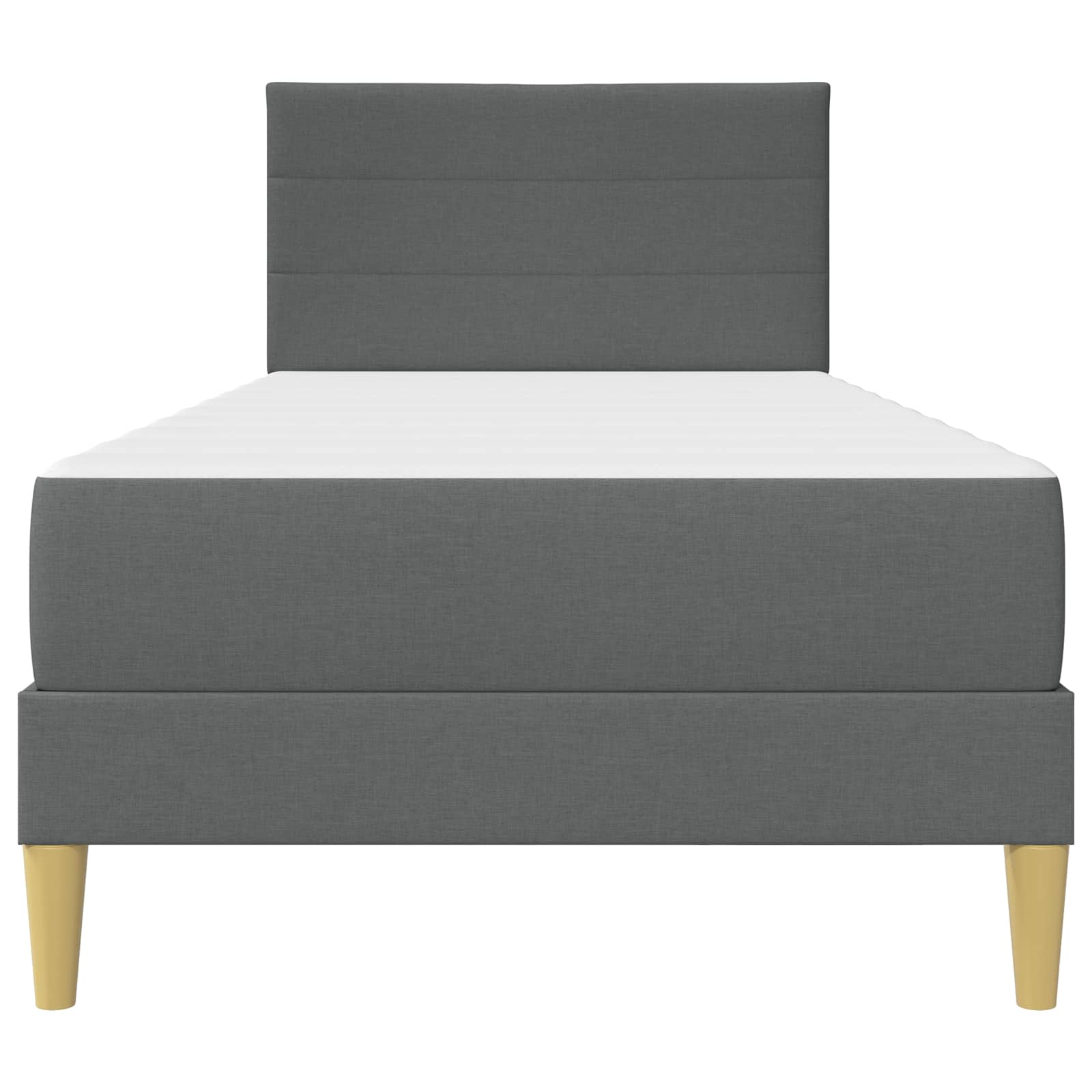 vidaXL Bedframe met matras 2 pcs Donkergrijs 90 x 190 cm Stof