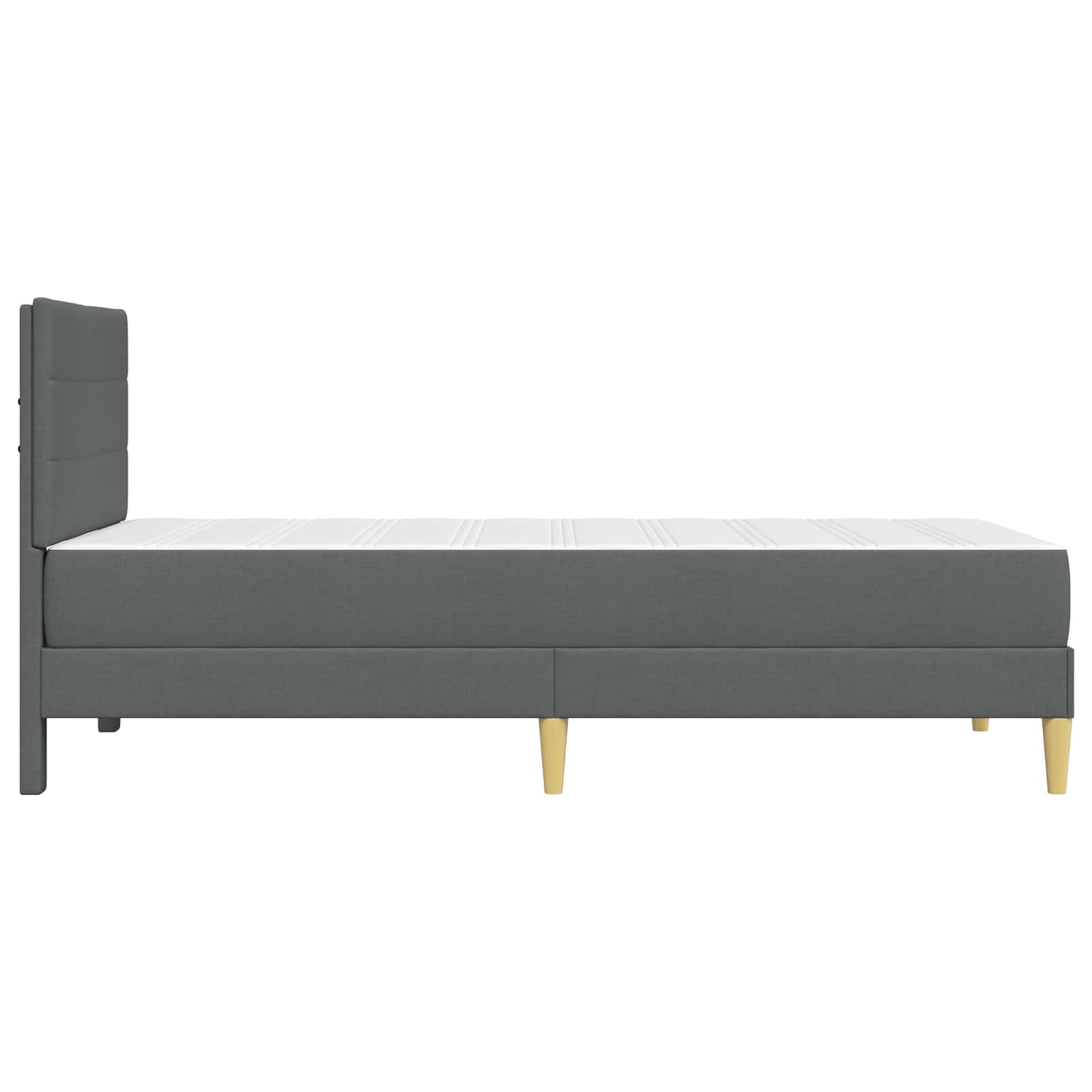 vidaXL Bedframe met matras 2 pcs Donkergrijs 90 x 190 cm Stof