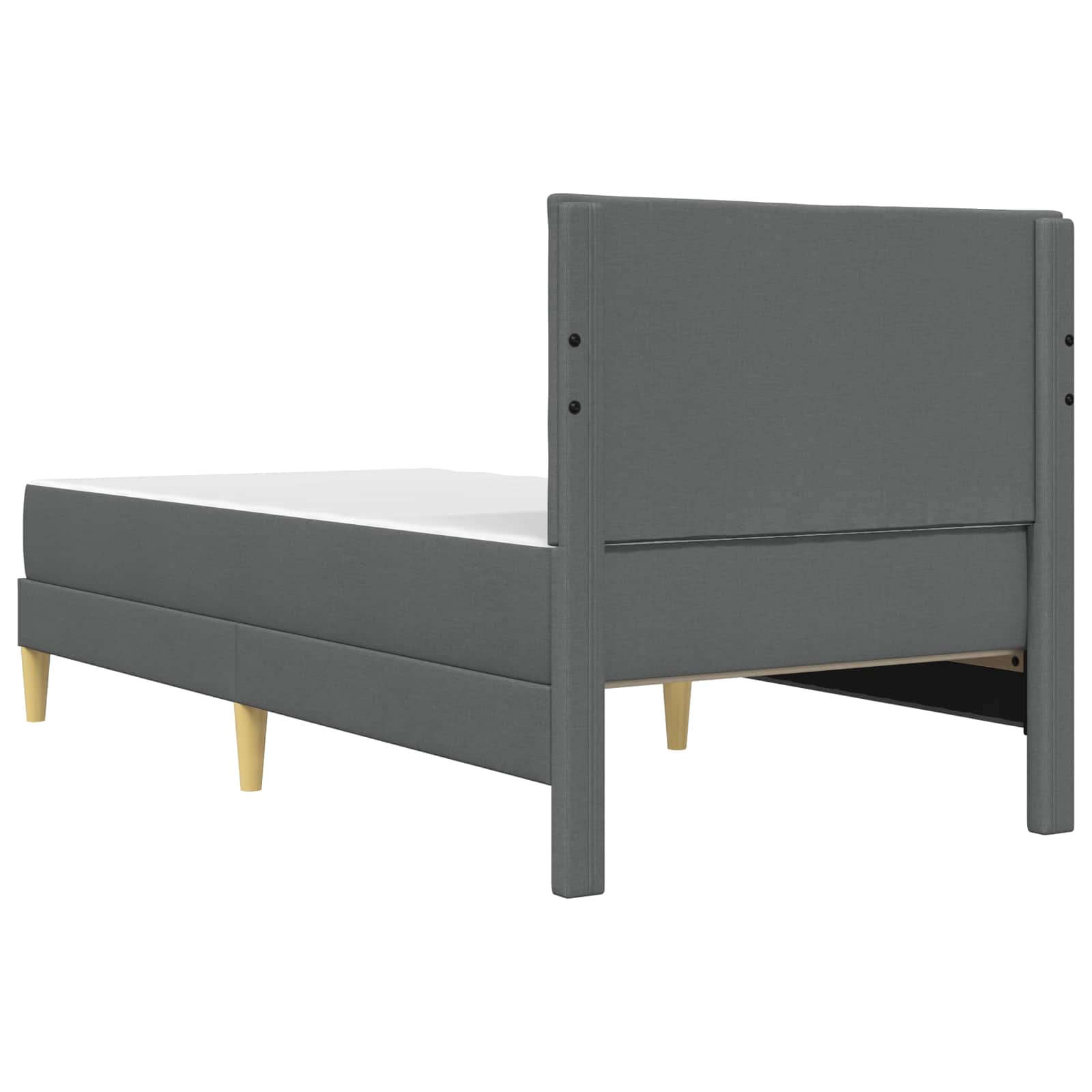 vidaXL Bedframe met matras 2 pcs Donkergrijs 90 x 190 cm Stof