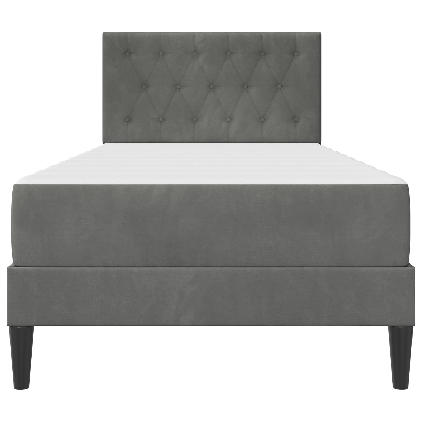 vidaXL Bedframe met matras Donkergrijs 90 x 190 cm Fluweel