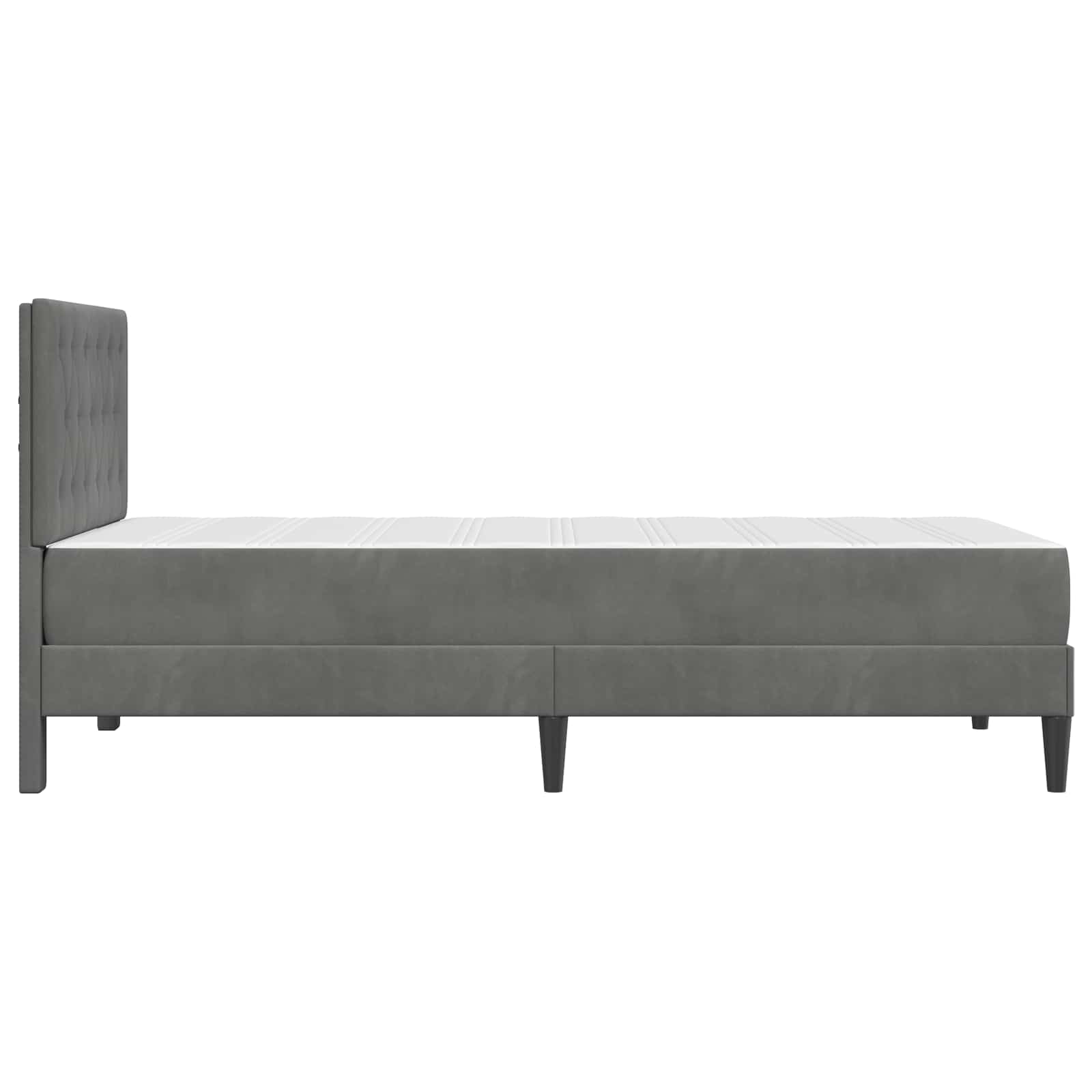 vidaXL Bedframe met matras Donkergrijs 90 x 190 cm Fluweel