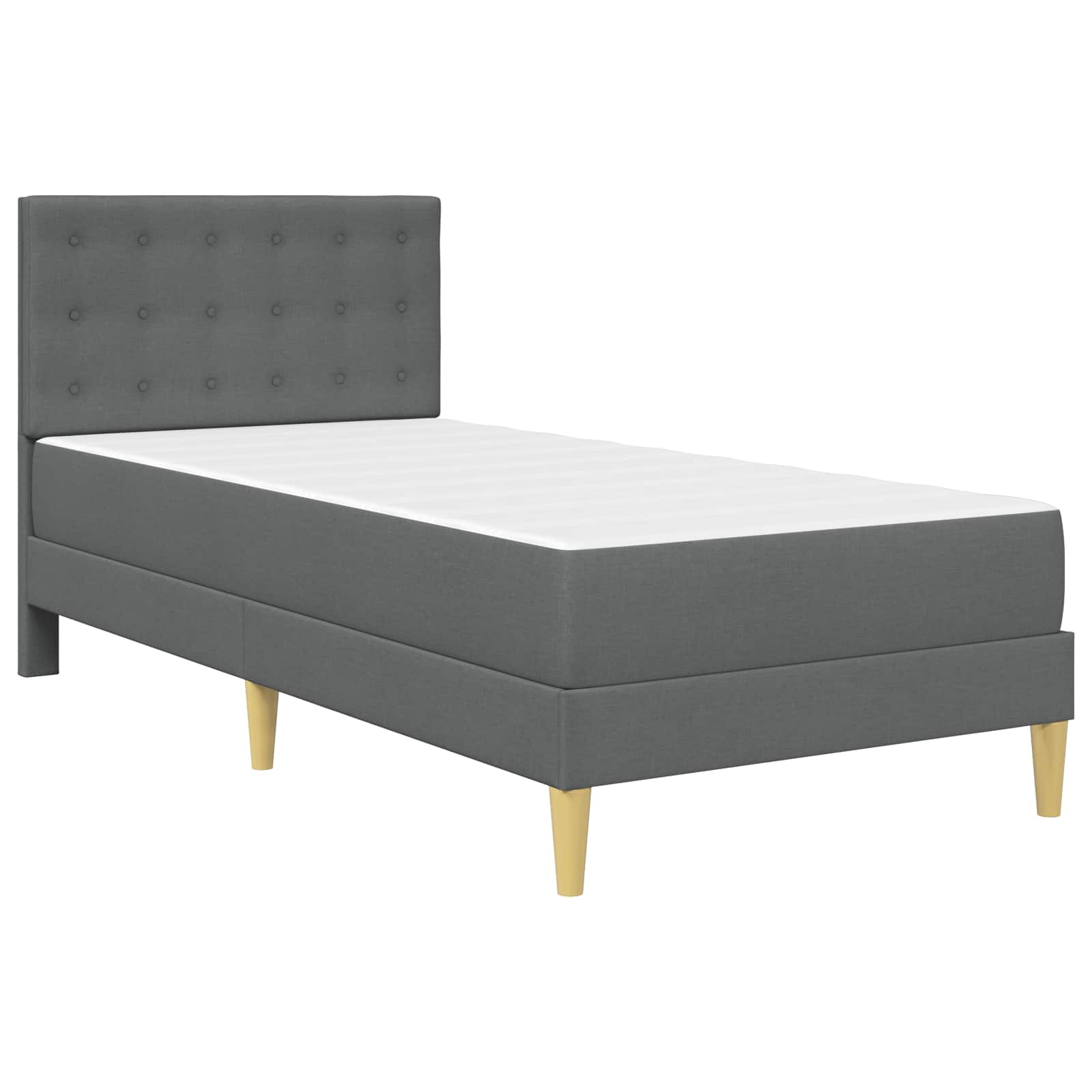 vidaXL Bedframe met matras met hoofdeinde Donkergrijs 90 x 190 cm Stof