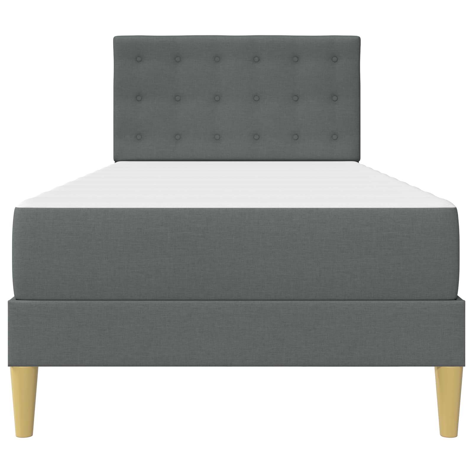 vidaXL Bedframe met matras met hoofdeinde Donkergrijs 90 x 190 cm Stof