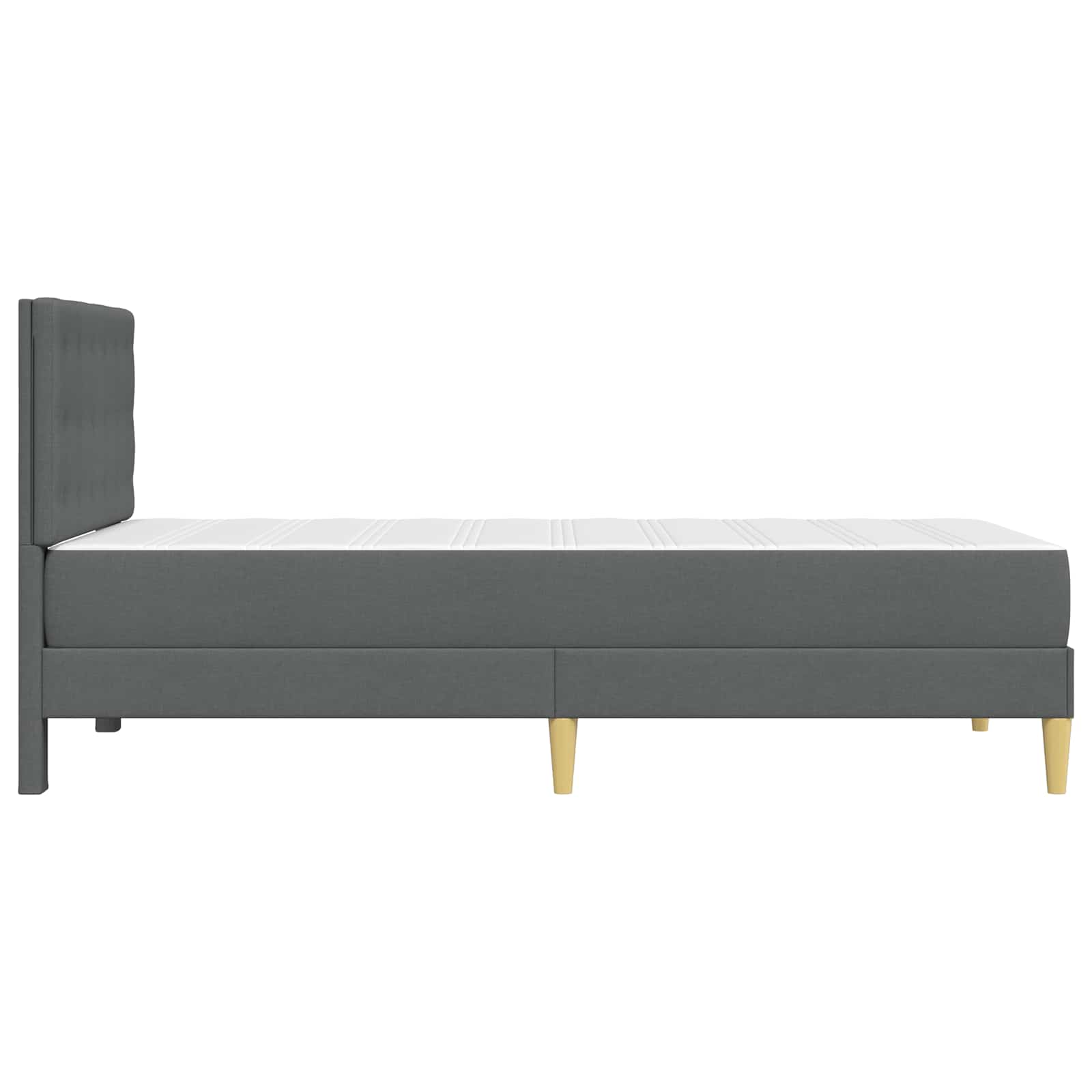 vidaXL Bedframe met matras met hoofdeinde Donkergrijs 90 x 190 cm Stof