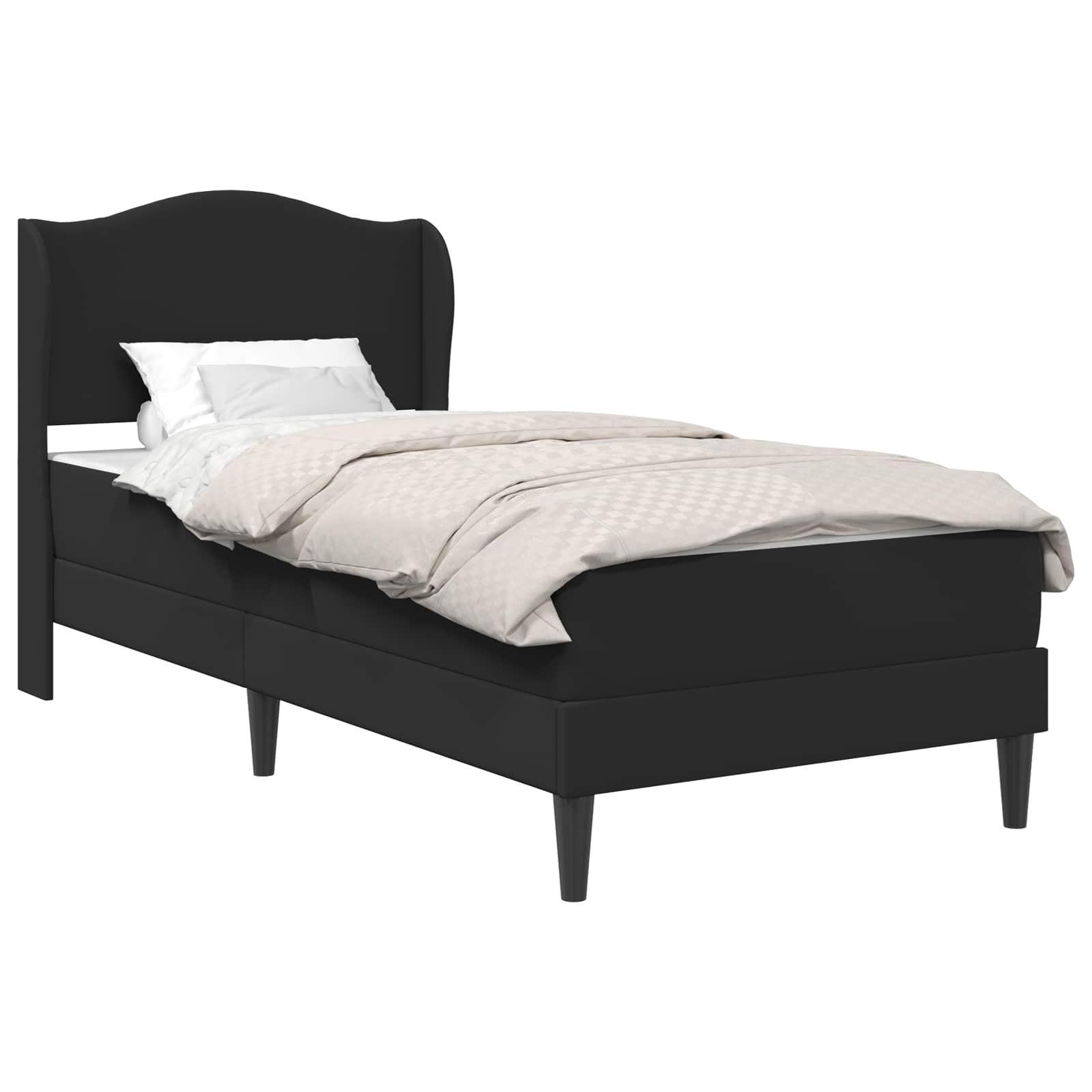 vidaXL Bedframe met hoofdeinde Zwart 90 x 190 cm Kunstleer