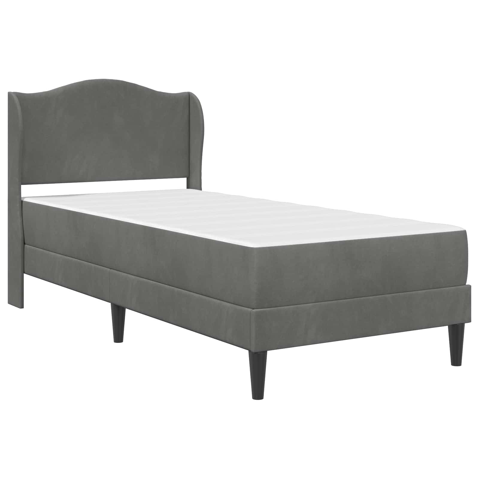 vidaXL Bedframe met hoofdeinde Donkergrijs 90 x 190 cm Fluweel