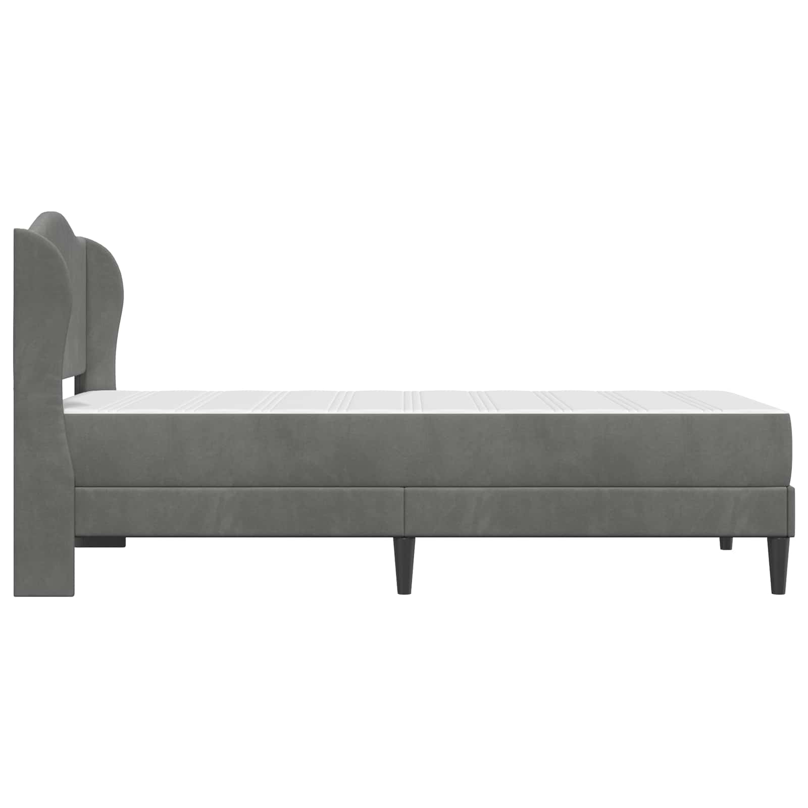 vidaXL Bedframe met hoofdeinde Donkergrijs 90 x 190 cm Fluweel
