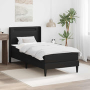 vidaXL Bedframe met matras met hoofdeinde Zwart 90 x 190 cm Nep Leer