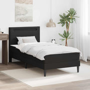 vidaXL Bedframe met LED-stripverlichting Zwart 90 x 190 cm Kunstleer