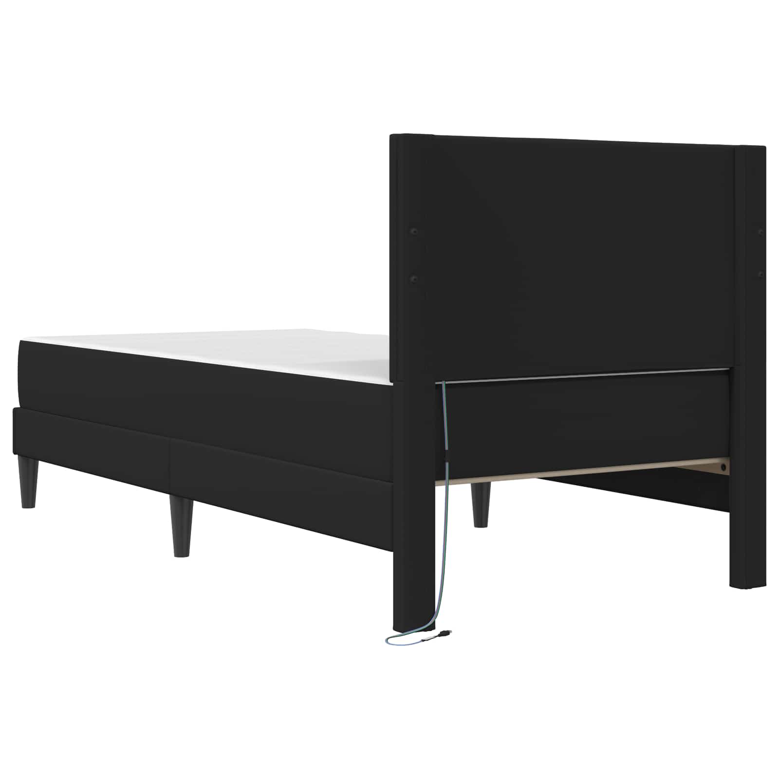 vidaXL Bedframe met LED-stripverlichting Zwart 90 x 190 cm Kunstleer
