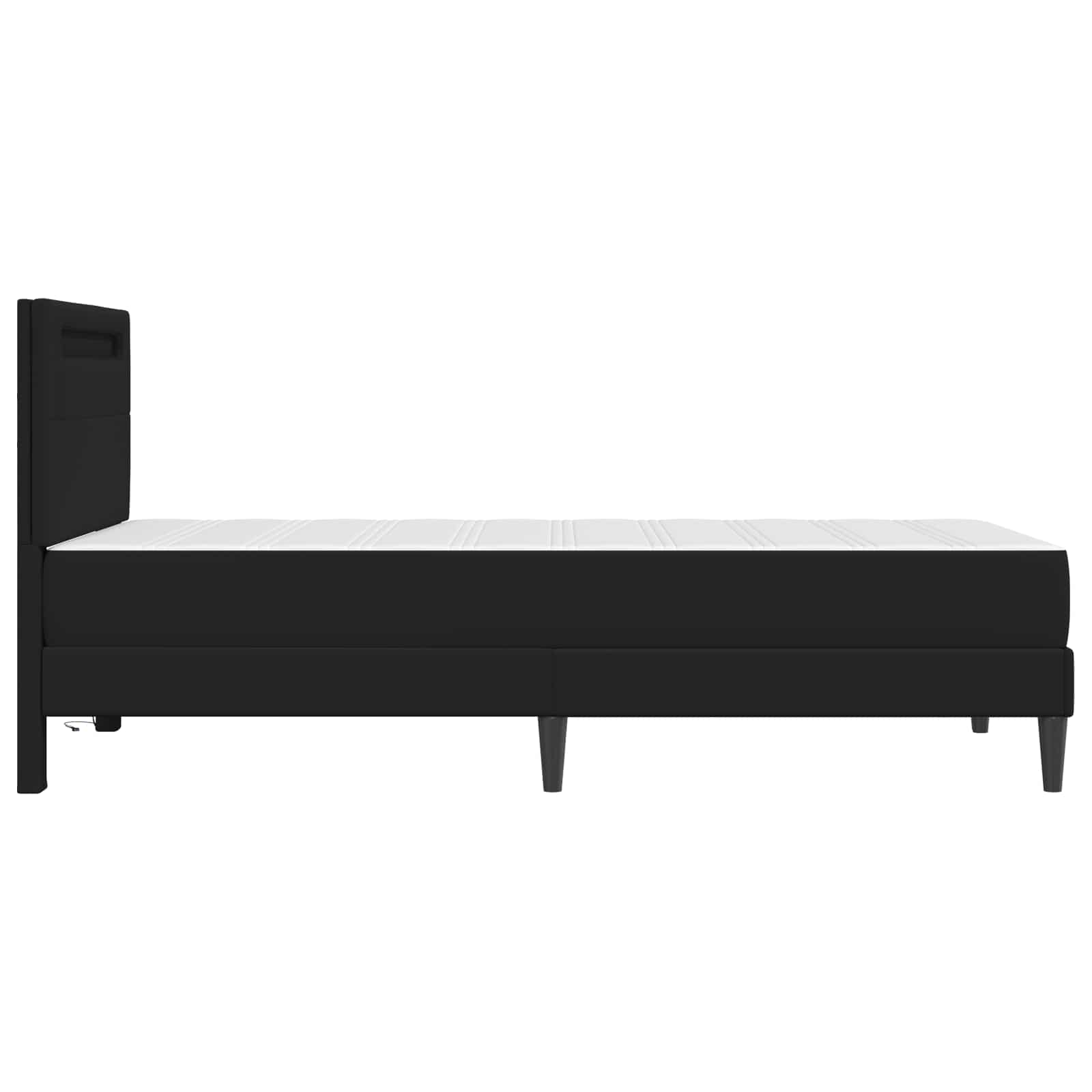 vidaXL Bedframe met LED-stripverlichting Zwart 90 x 190 cm Kunstleer