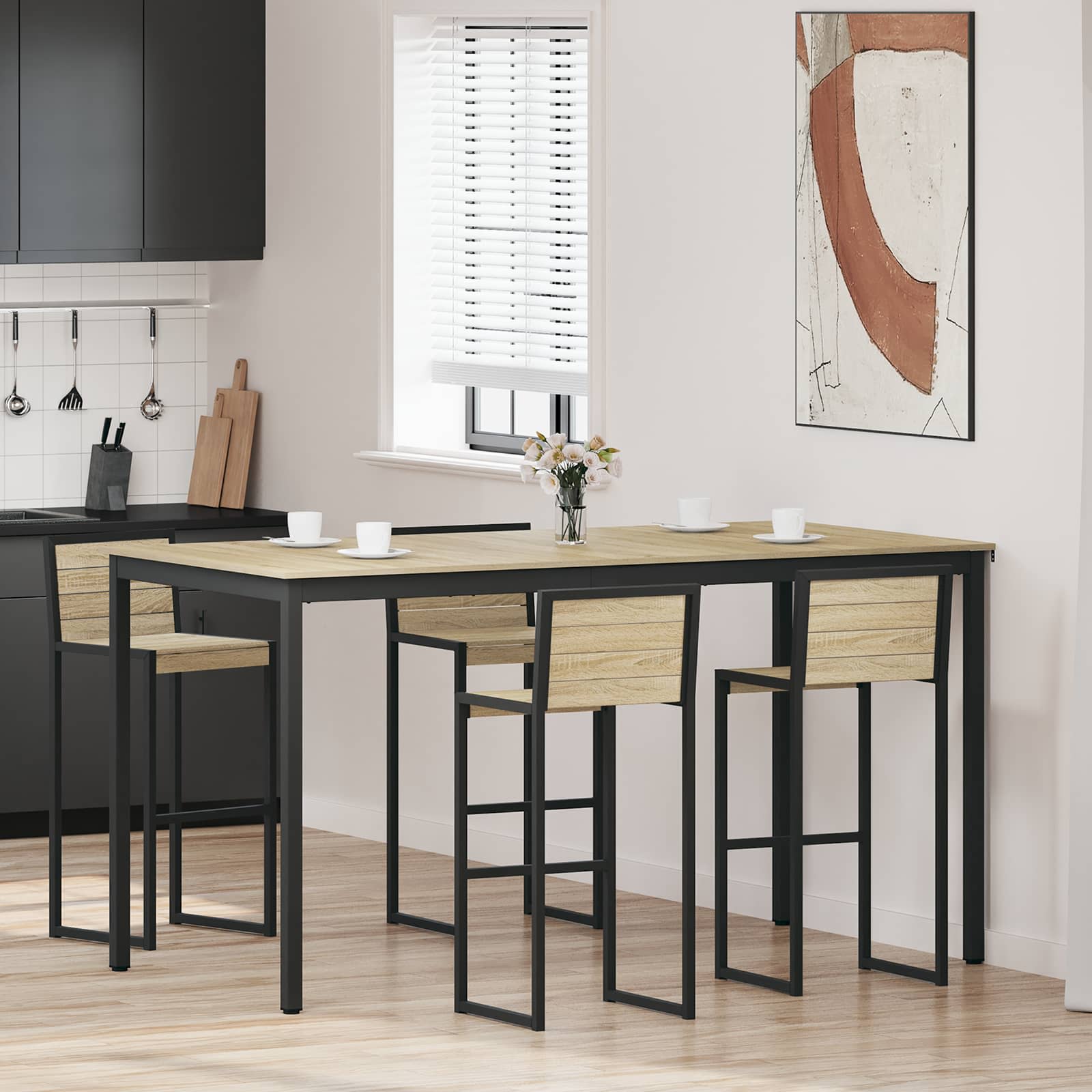 vidaXL Eettafels Bewerkt hout