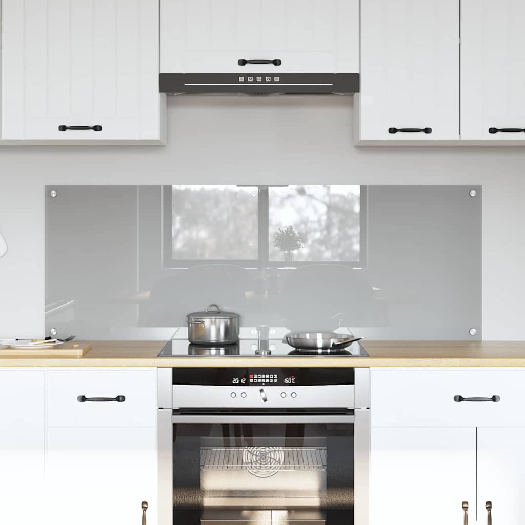 vidaXL Keuken Achterwand 2 pcs Lichtgrijs 70 x 40 cm gehard glas