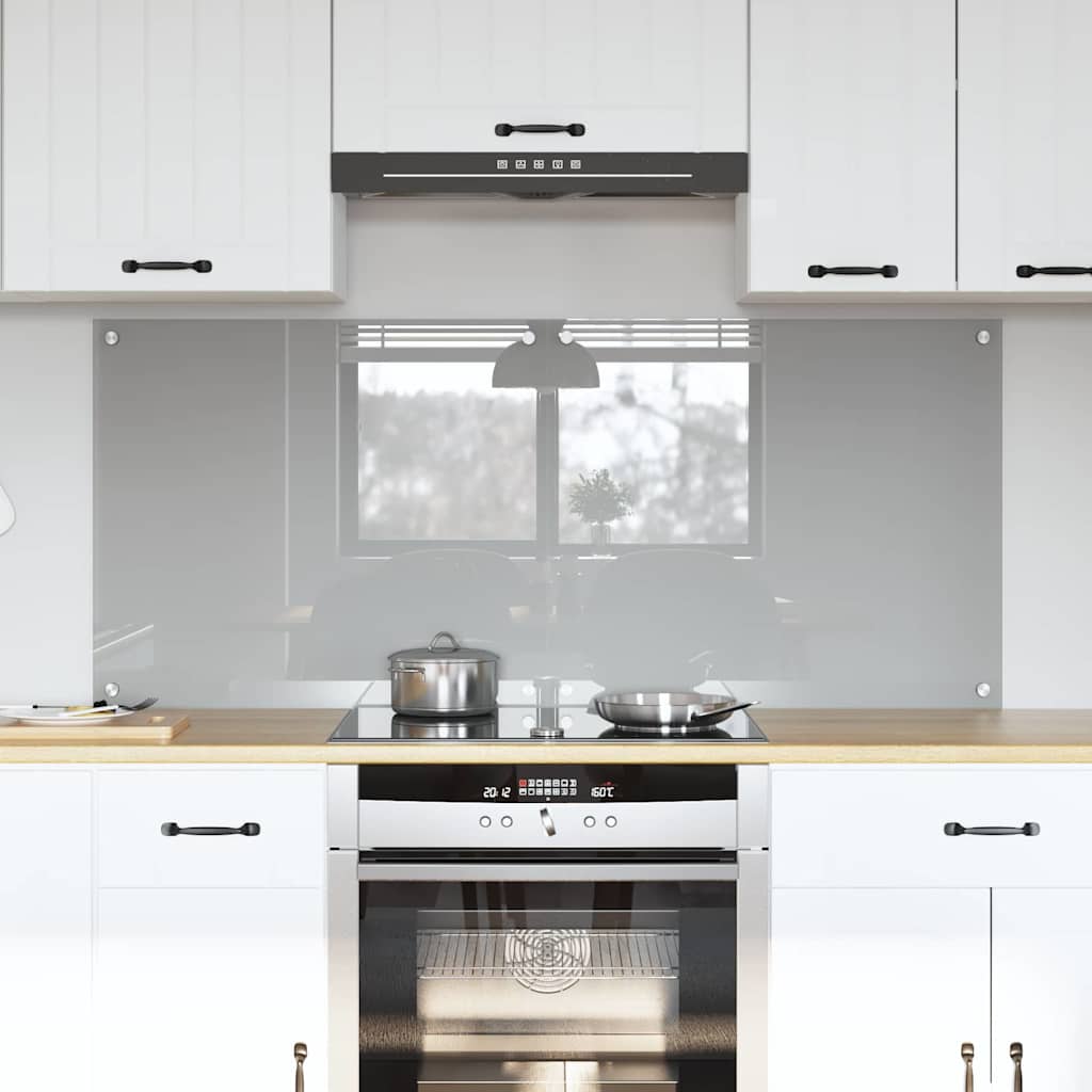 vidaXL Keuken Achterwand 2 pcs Lichtgrijs 70 x 40 cm gehard glas