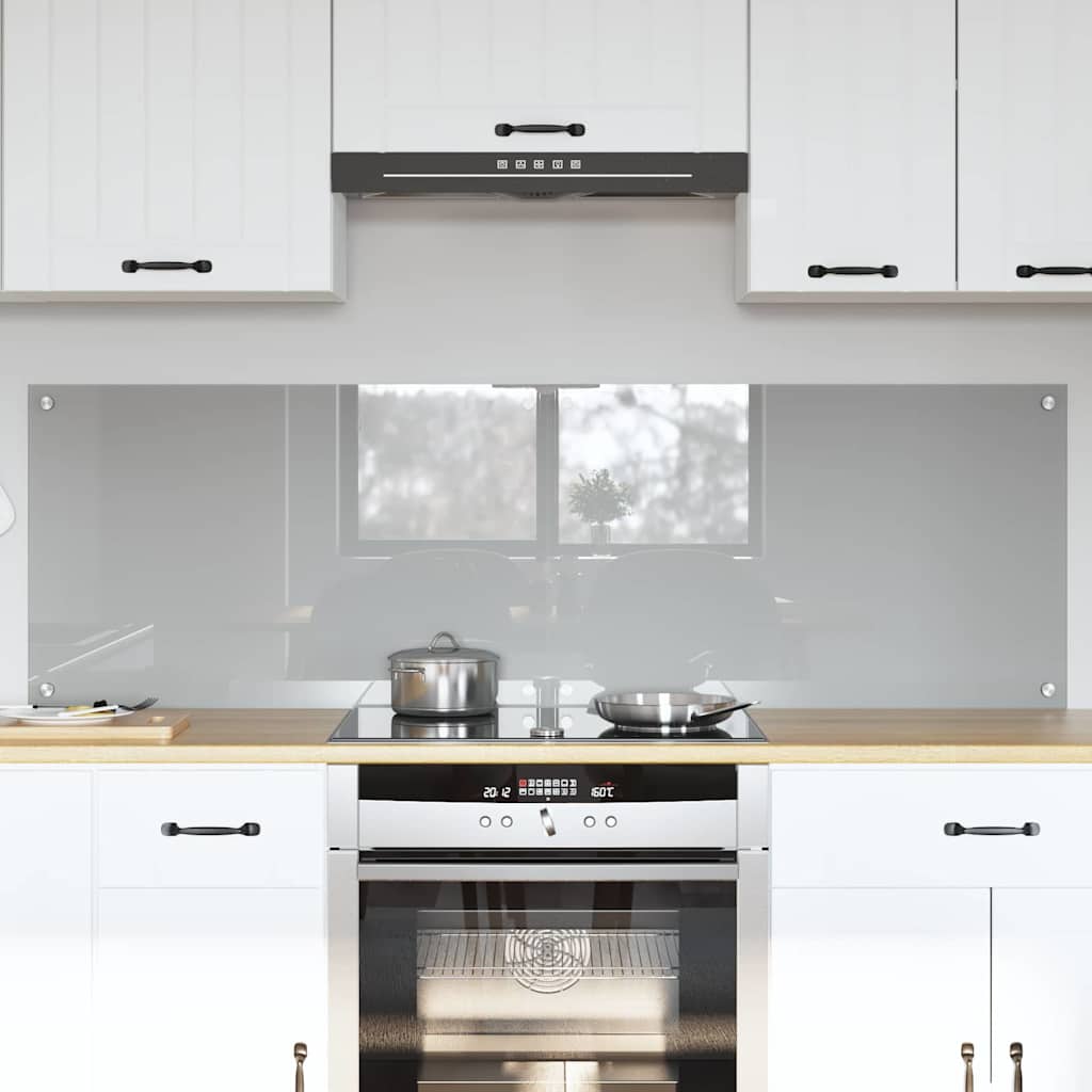 vidaXL Keuken Achterwand 2 pcs Lichtgrijs 70 x 40 cm gehard glas