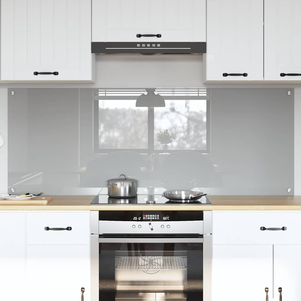 vidaXL Keuken Achterwand 2 pcs Lichtgrijs 70 x 40 cm gehard glas