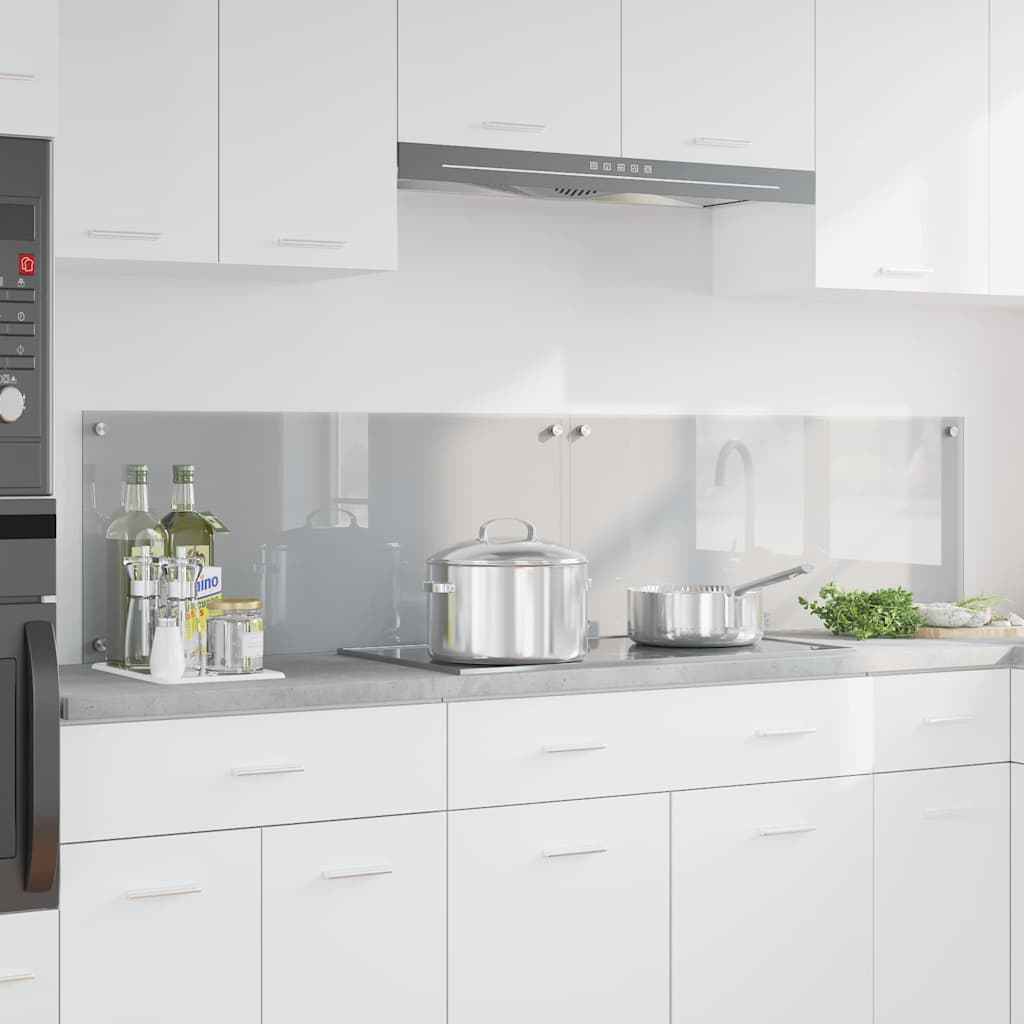 vidaXL Keuken Achterwand 2 pcs Lichtgrijs 70 x 40 cm gehard glas