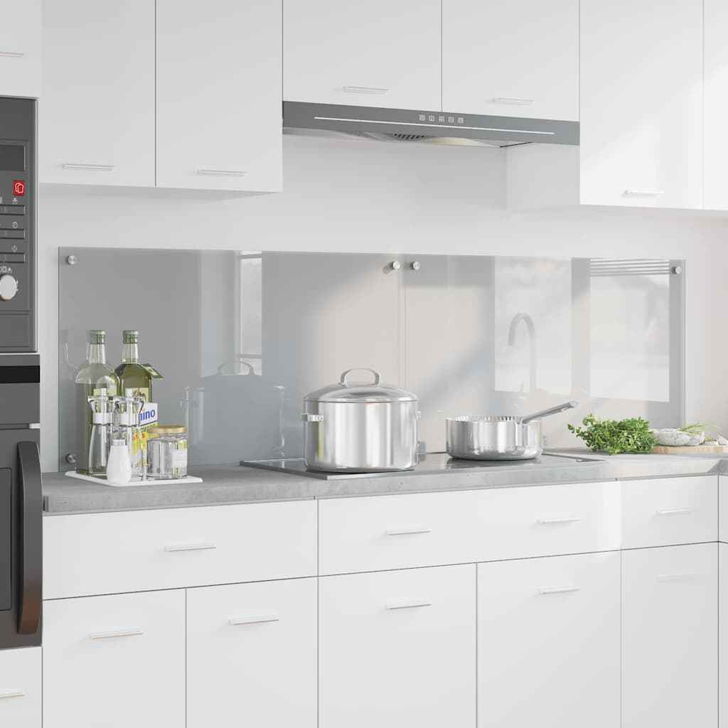 vidaXL Keuken Achterwand 2 pcs Lichtgrijs 70 x 40 cm gehard glas
