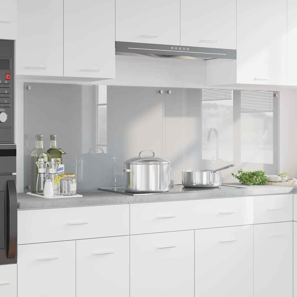 vidaXL Keuken Achterwand 2 pcs Lichtgrijs 70 x 40 cm gehard glas