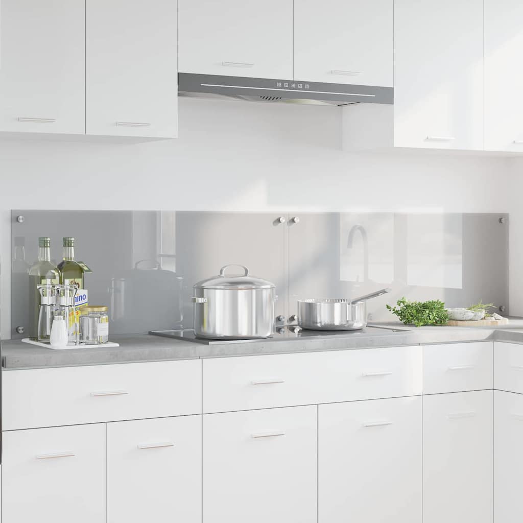 vidaXL Keuken Achterwand 2 pcs Lichtgrijs 70 x 40 cm gehard glas