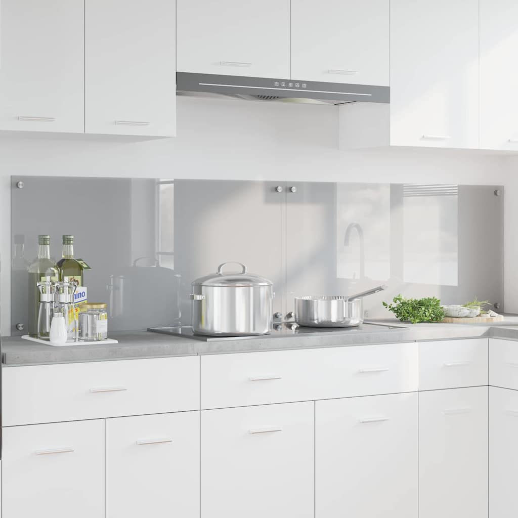 vidaXL Keuken Achterwand 2 pcs Lichtgrijs 70 x 40 cm gehard glas