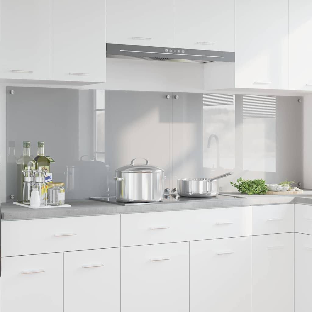 vidaXL Keuken Achterwand 2 pcs Lichtgrijs 70 x 40 cm gehard glas