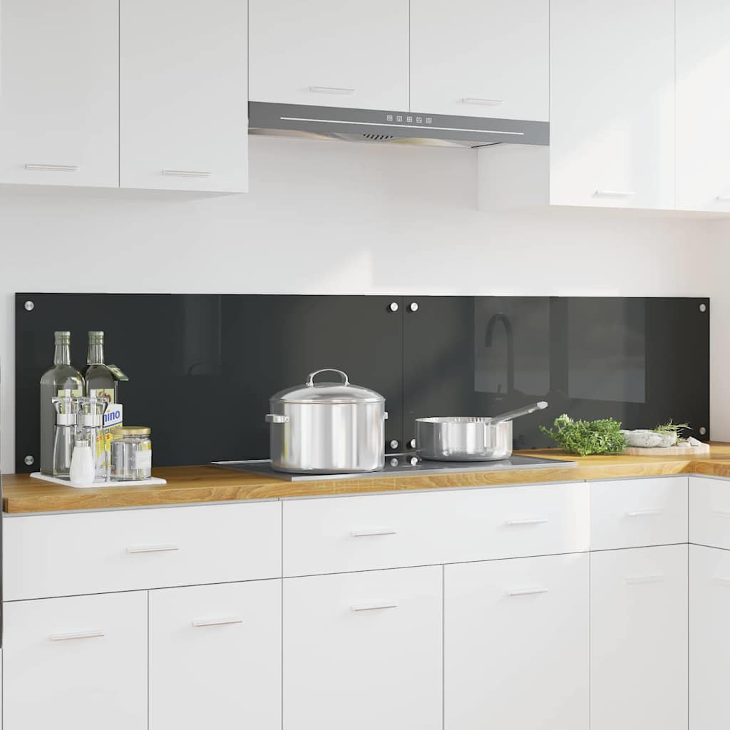 vidaXL Keuken Achterwand 2 pcs Lichtgrijs 70 x 40 cm gehard glas
