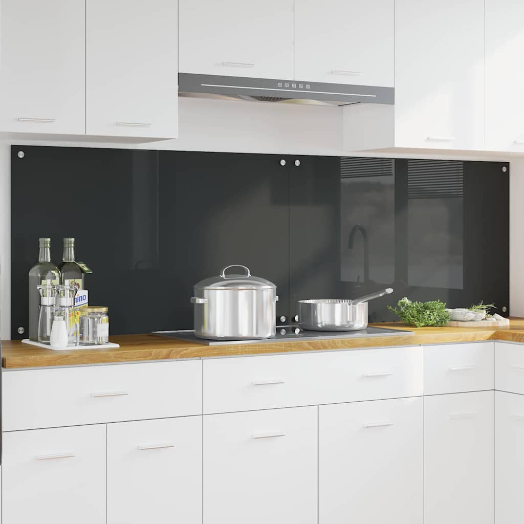 vidaXL Keuken Achterwand 2 pcs Lichtgrijs 70 x 40 cm gehard glas