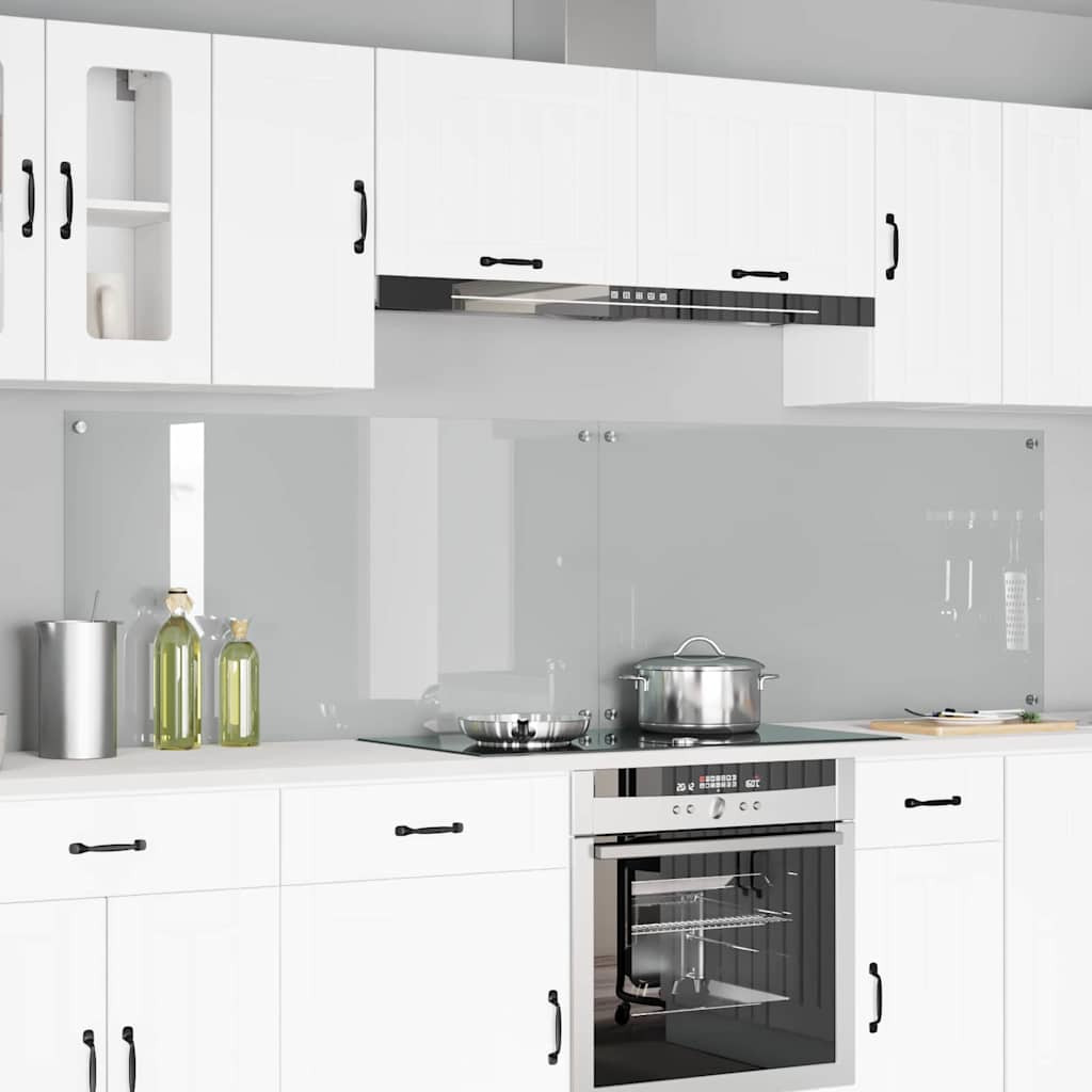 vidaXL Keuken Achterwand 2 pcs Lichtgrijs 70 x 40 cm gehard glas