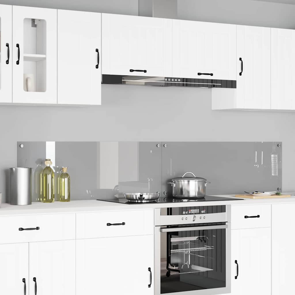 vidaXL Keuken Achterwand 2 pcs Lichtgrijs 70 x 40 cm gehard glas