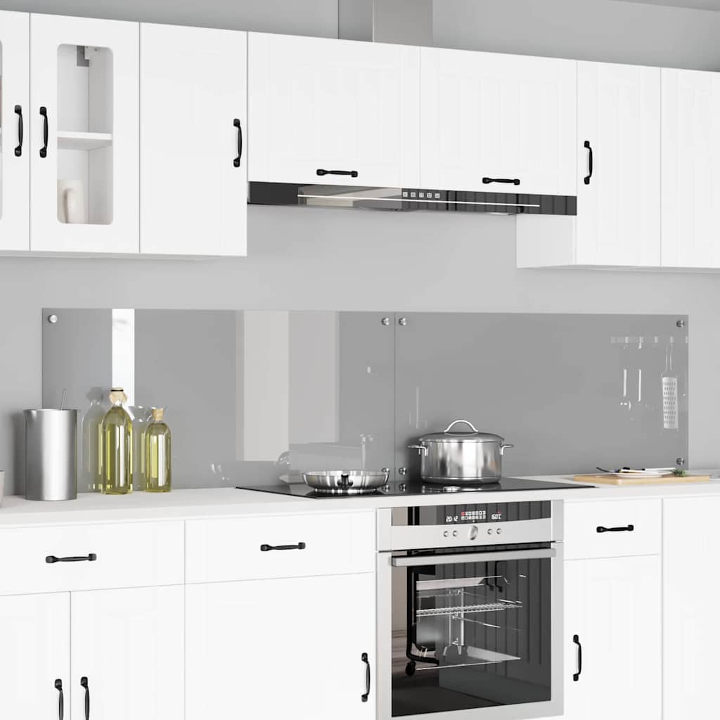 vidaXL Keuken Achterwand 2 pcs Lichtgrijs 70 x 40 cm gehard glas