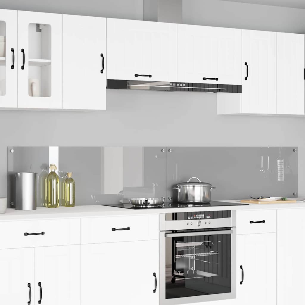 vidaXL Keuken Achterwand 2 pcs Lichtgrijs 70 x 40 cm gehard glas