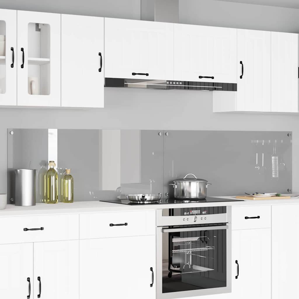 vidaXL Keuken Achterwand 2 pcs Lichtgrijs 70 x 40 cm gehard glas